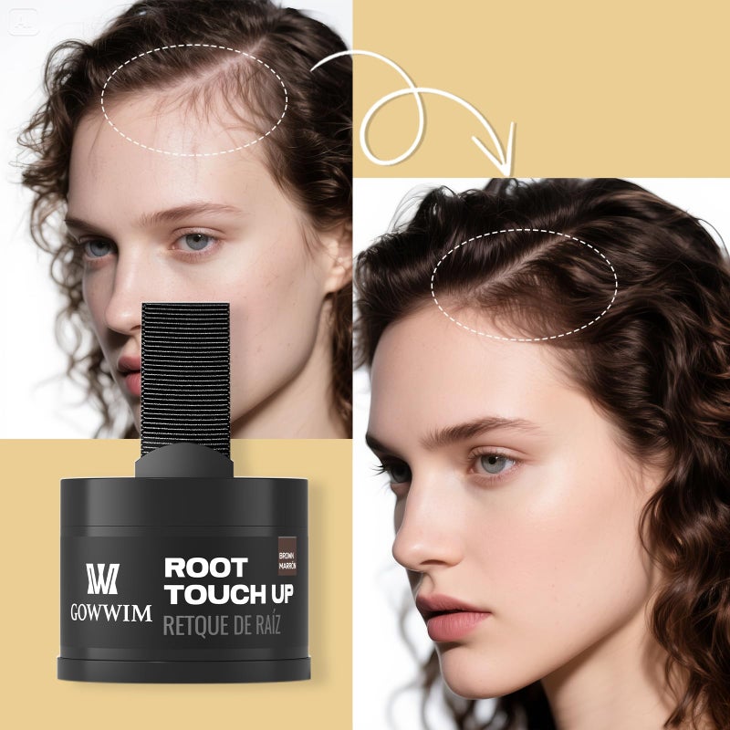 gowwim Hairline Powder (Light Cafe) - Hair Root Dye, Hair Color Shadow, Thin Hair Touch-Up Powder, 4g - Image 3